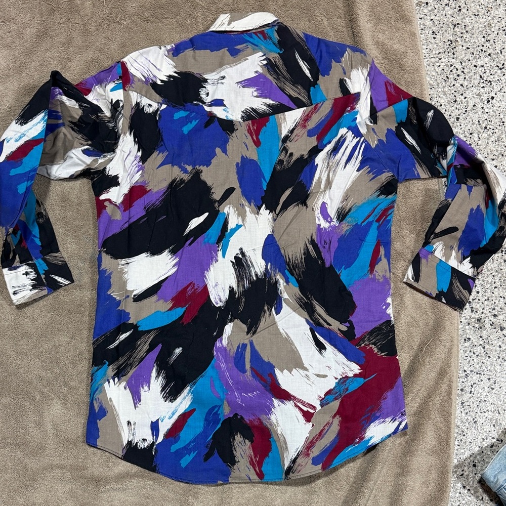 Roper Multicolor Abstract Casual Button Down Shirt - image 4